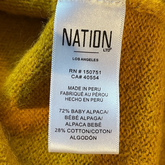 NATION LTD Mustard Yellow Alpaca Sweater Sz S - Picture 4 of 4